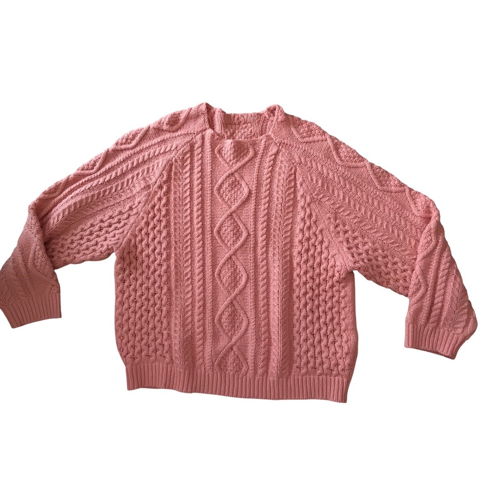 Fear of God Essentials Cable Knit Sweater Coral Pink XL Mens‎ Crewneck Logo